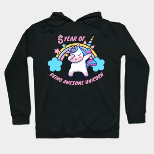 5 Year of being awesome unicorn Hoodie